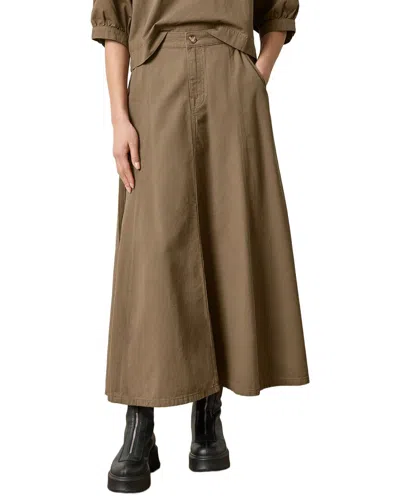 Lilla P Seamed Maxi Skirt In Parsley In Brown