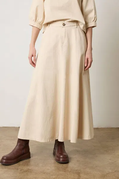Lilla P Seamed Maxi Skirt In Eggshell In Beige