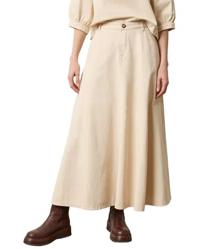 Lilla P Seamed Maxi Skirt In Neutral