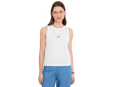 Lilla P Seaside Tank Women's Clothing Sailboat Embroidery: Xs In White