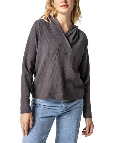 Lilla P Shawl Collar Hoodie In Beige