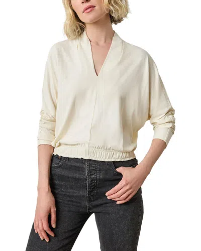 Lilla P Shawl Collar Wedge Top In White