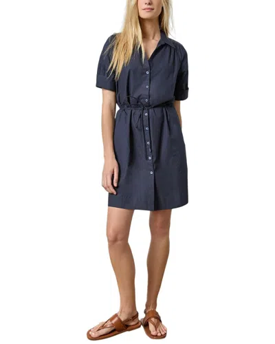 Lilla P Shirred Sleeve Shirtdress In Blue