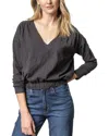 Lilla P Elastic Hem V-neck In Black