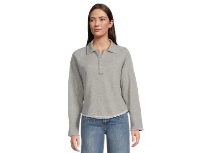 Lilla P Shirttail Polo In Gray