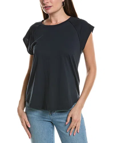 Lilla P Shirttail Raglan Crewneck Shirt In Blue