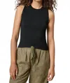 Lilla P Short Perfect Tank Sweater In Black In Black