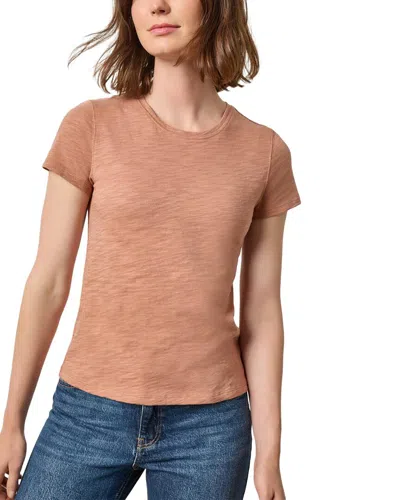 Lilla P Short Sleeve Back Seam Crewneck In Orange