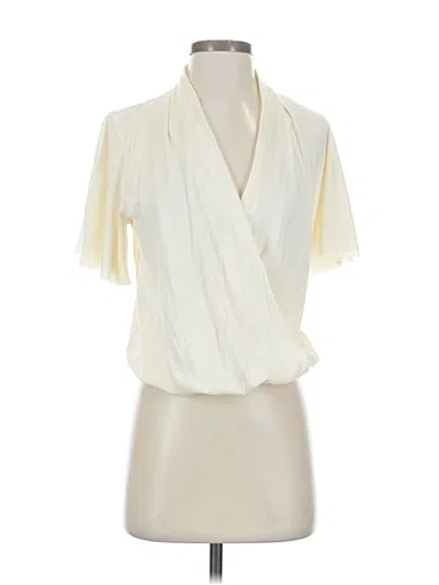 Pre-owned Lilla P Short Sleeve Blouse In White