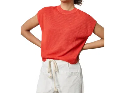 LILLA P SHORT SLEEVE CREWNECK SWEATER IN BEGONIA