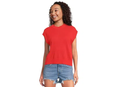 Lilla P Short Sleeve Crewneck Sweater In Red