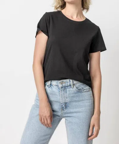 Lilla P Short Sleeve Crewneck Tee In Black