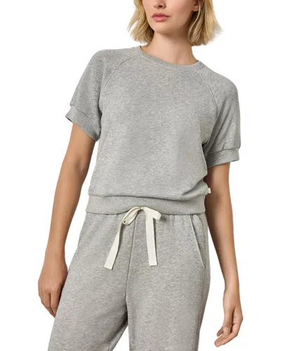 Lilla P Short Sleeve Terry Sweatshirt In Hhgy-heather Grey