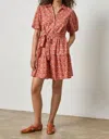Lilla P Short Sleeve Tiered Peplum Dress In Chili Print In Pink