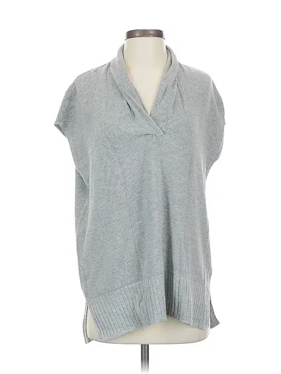 Pre-owned Lilla P Short Sleeve Top Gray Cowl Neck Tops