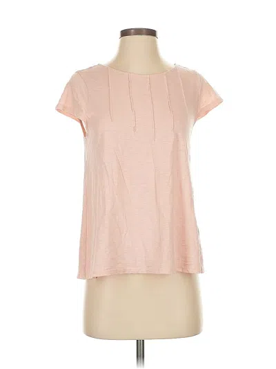 Pre-owned Lilla P Short Sleeve Top Pink Crew Neck Tops
