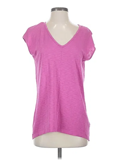 Pre-owned Lilla P Short Sleeve Top Pink V Neck Tops