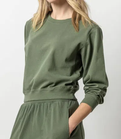 Lilla P Shrunken Sweatshirt In Elm In Green