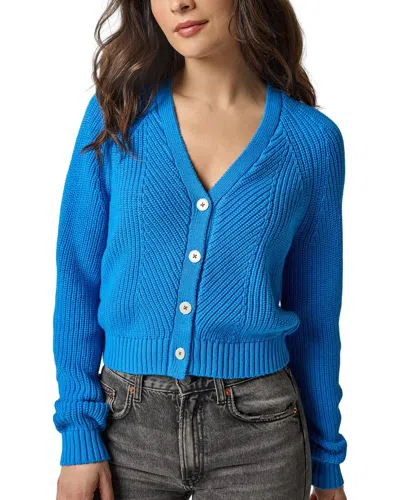 Lilla P Shrunken V-neck Cardigan In Dutch Blue