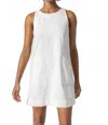 Lilla P Side Button Canvas Dress In White In White