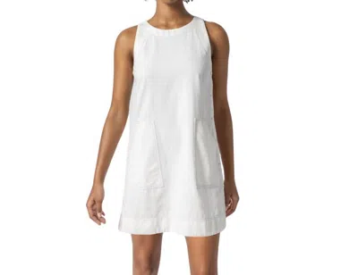Lilla P Side Button Canvas Dress In White