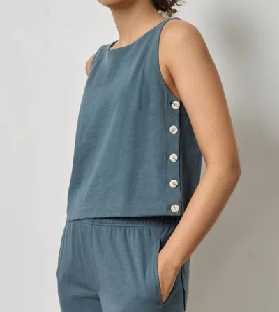 Lilla P Side Button Tank In Dusk In Blue