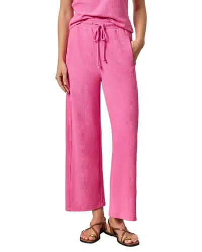 Lilla P Textured Waffle Side Panel Pants In Dahlia In Pink