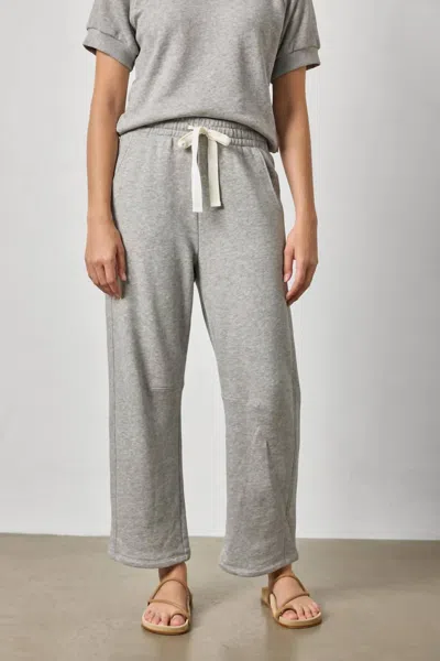 Lilla P Side Panel Terry Pant In Heather Grey In Gray