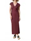 Lilla P Side Tuck Midi Dress In Mulberry In Red