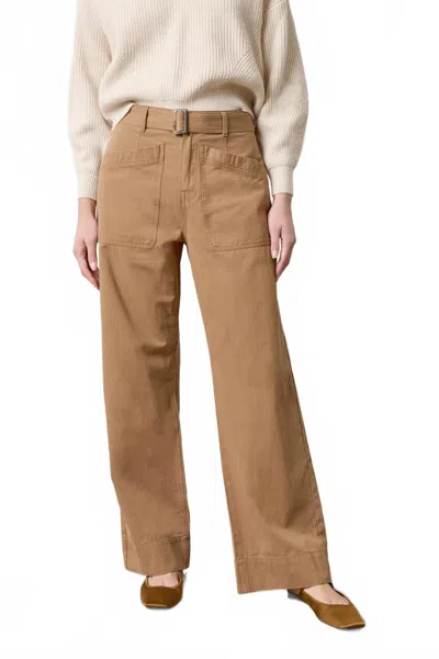 Lilla P Slant Pocket Twill Pant In Pecan In Brown