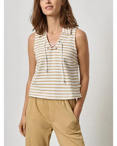 Lilla P Sleeveless Collared Top In Silver