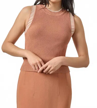 Lilla P Sleeveless Crew Neck Top In Driftwood In Multi