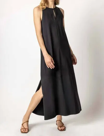 Lilla P Sleeveless Keyhole Maxi Dress In Black