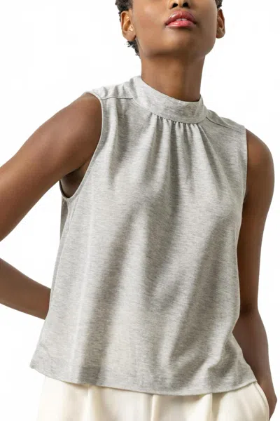 Lilla P Sleeveless Mock Neck Top In Heather Sparkle In Multi