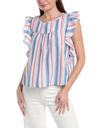 Lilla P Sleeveless Ruffle Top In Multi