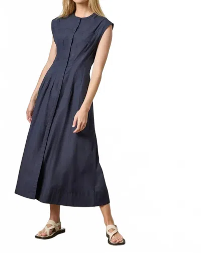 Lilla P Sleeveless Seamed Maxi Dress In Navy In Blue