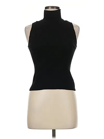 Pre-owned Lilla P Sleeveless Top Black Halter Neckline Tops