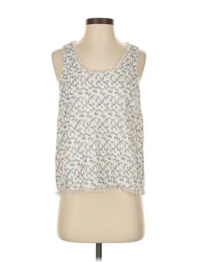 Pre-owned Lilla P Sleeveless Top Ivory Square Neckline Tops In White