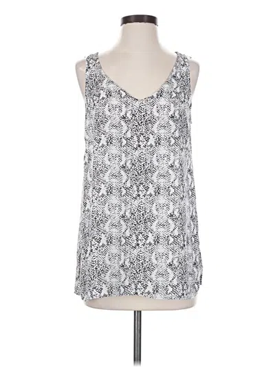 Pre-owned Lilla P Sleeveless Top Silver Scoop Neck Tops