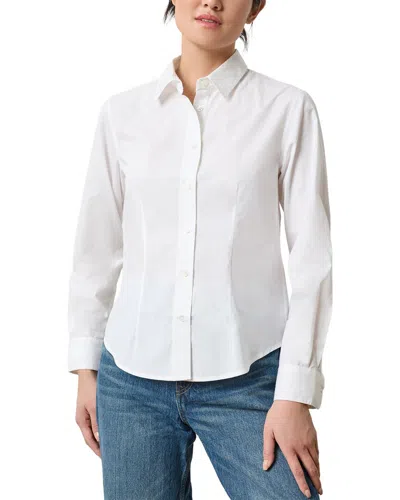 Lilla P Poplin Slim Button Down Shirt In White