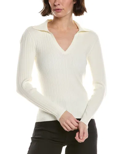 Lilla P Slim Fit Long Sleeve Rib Henley Sweater In White