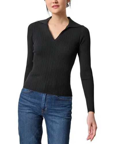 Lilla P Slim Fit Long Sleeve Rib Henley Sweater In Black