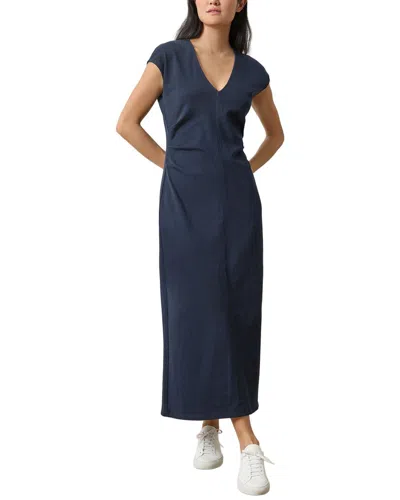 Lilla P Slim Fit Side Tuck Maxi Dress In Blue