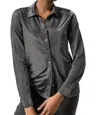 Lilla P Sparkle Button Down Shirt In Black In Black