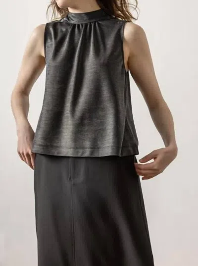 Lilla P Sparkle Sleeveless Mock Neck Top In Black Sparkle In Multi