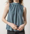 Lilla P Sparkle Sleeveless Mock Neck Top In Mystic Sea Sparkle In Blue