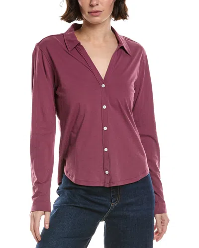Lilla P Split Collar Button Down Shirt In Pink