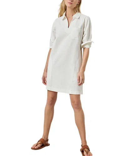 Lilla P Split Neck Collared Mini Dress In White