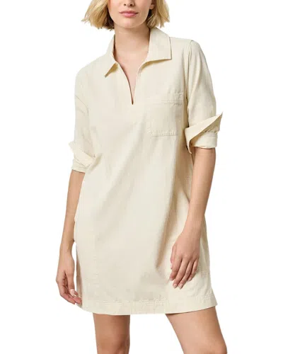 Lilla P Split Neck Collared Dress In Neutral