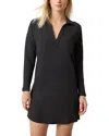 Lilla P Split Neck Collared Dress In Black